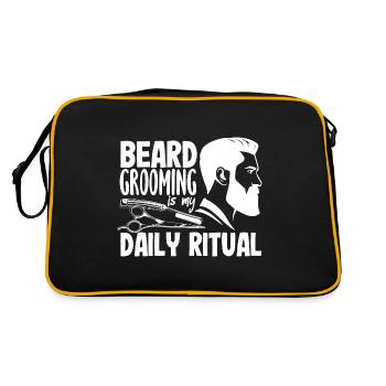 Beard grooming is my daily ritual Beard Grooming - Retro Tasche - Schwarz/Gold - Hinten