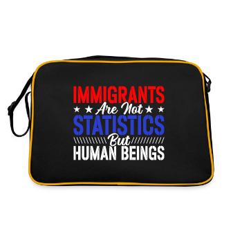 Immigrants Not Statistics Immigration Lovers - Retro Bag - black/gold - Back