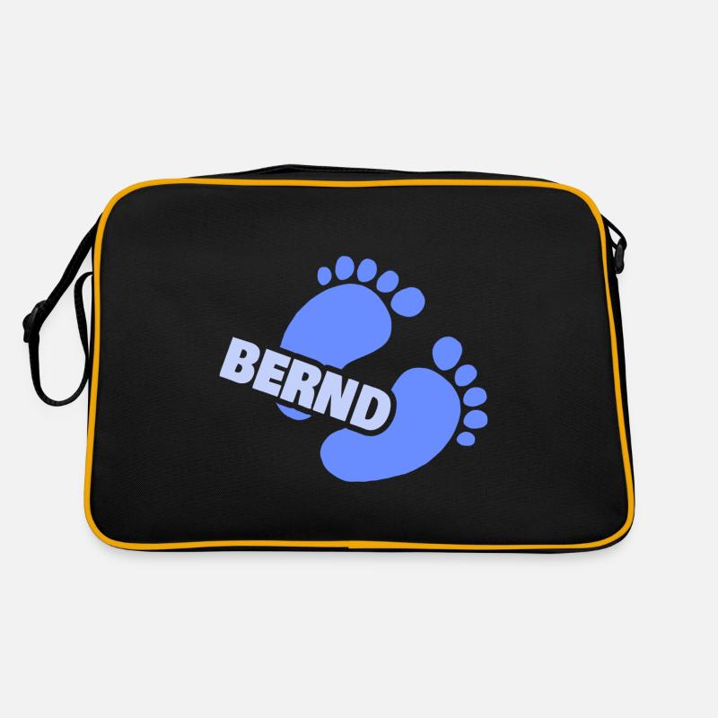 Fußabdruck Bernd - Retro Tasche - Schwarz/Gold