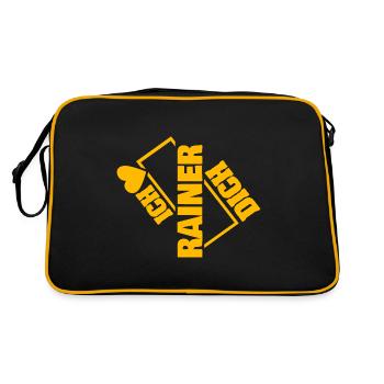 Geschenk für Rainer - Retro Tasche - Schwarz/Gold - Hinten