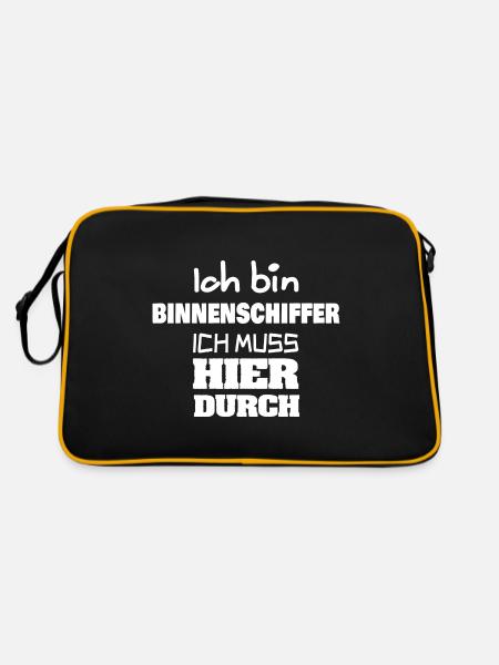 Geschenk für Binnenschiffer - Retro Tasche - Schwarz/Gold