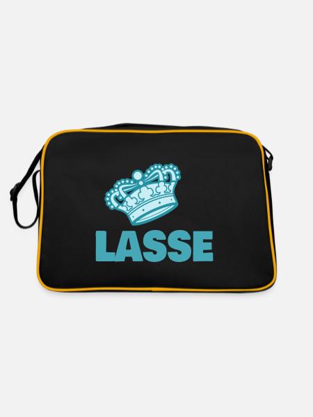 Lasse - Retro Tasche - Schwarz/Gold - Hinten
