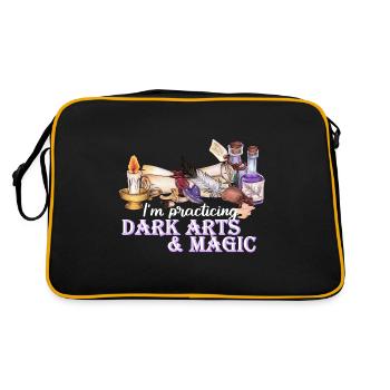 Magie, Zauberei Hexen Magier, tolle Geschenkidee - Retro Tasche - Schwarz/Gold - Hinten