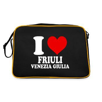 I Love Friuli Venezia Giulia Funny Heart - Retro Bag - black/gold - Back