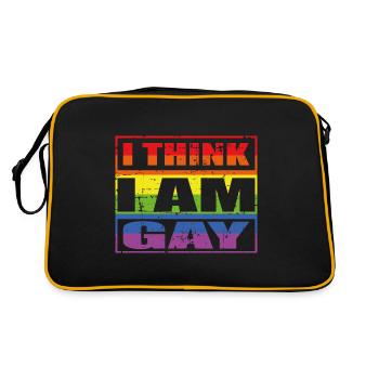 Ich glaube ich bin schwul - Retro Tasche - Schwarz/Gold - Hinten