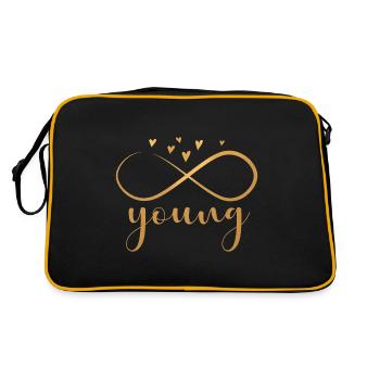 forever young in gold - Retro Tasche - Schwarz/Gold - Hinten