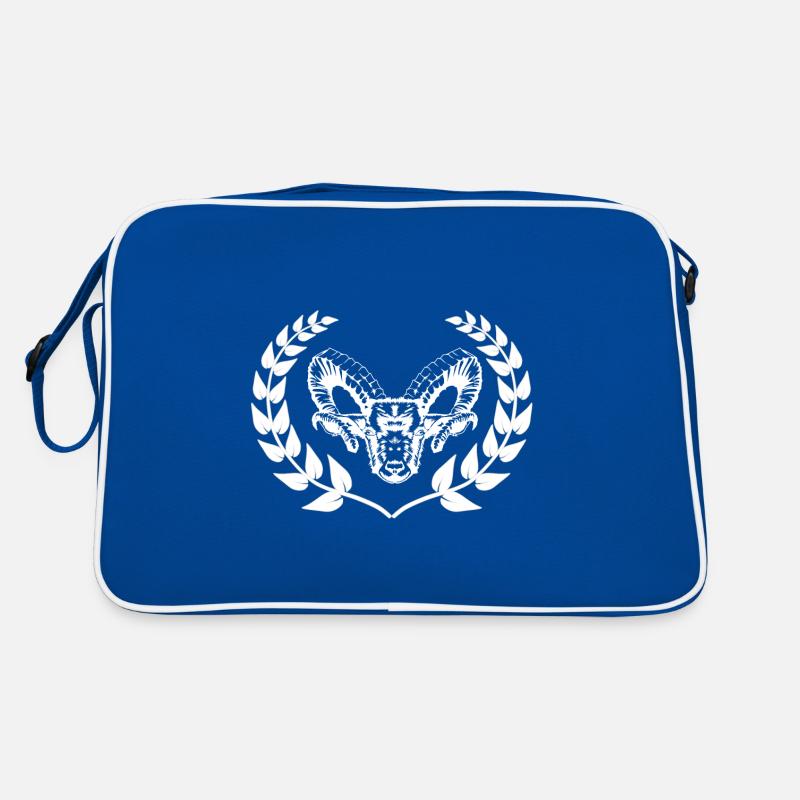 Sheep mutton buck ram laurel wreath mountains Retro Bag