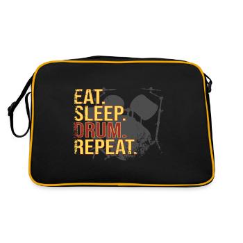 Eat. Sleep. Drum. Repeat. - Retro Bag - black/gold - Back
