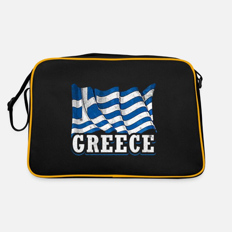 Drapeau grec - Sac Retro - noir/or