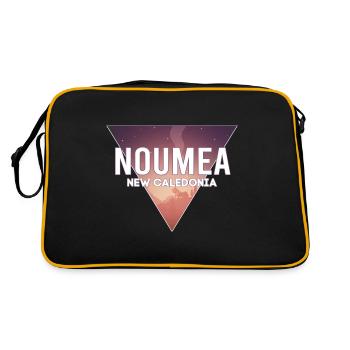 Neukaledonien Hauptstadt Landschaft - Retro Tasche - Schwarz/Gold - Hinten