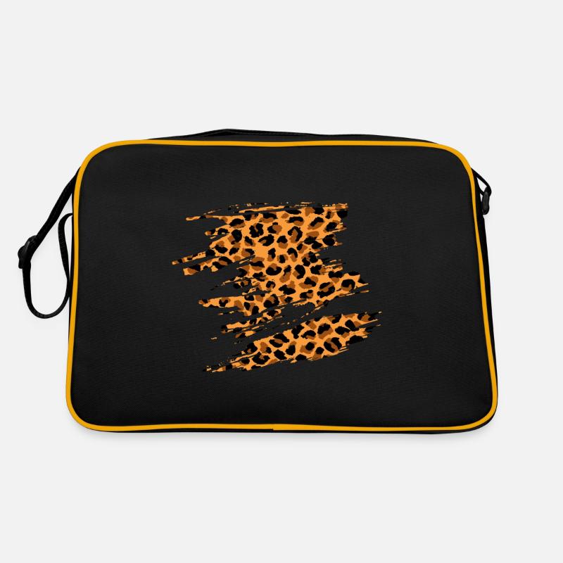 Leopard - Retro Tasche - Schwarz/Gold