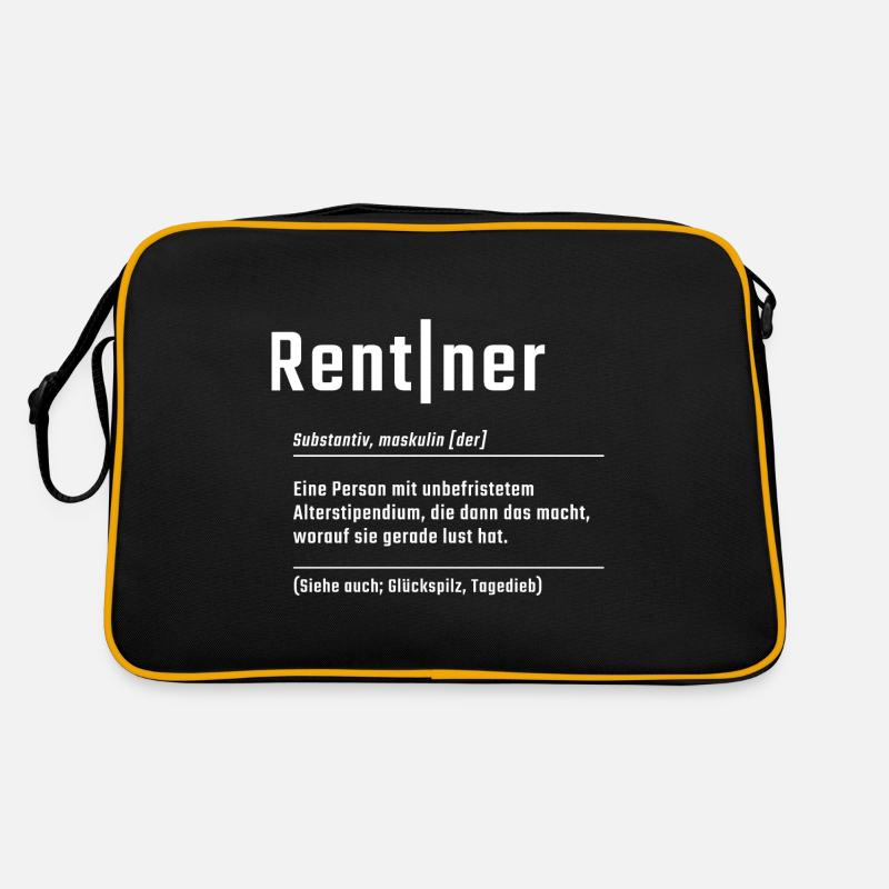Rentner Wörterbuch,Definition Lexikon Rente Retro Tasche