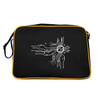 Computer CPU Heart - Funny Gift Computer Science - Retro Bag - black/gold - Back