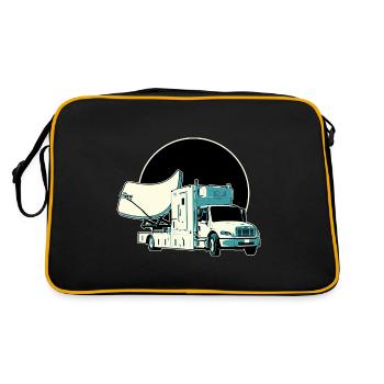 Satellite Truck Illustration - Retro Bag - black/gold - Back