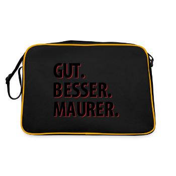 Gut Besser Maurer - Retro Tasche - Schwarz/Gold - Hinten