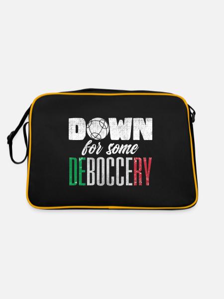 Bocce Ball Player Boules Bocce Down For Some - Retro Tasche - Schwarz/Gold - Hinten