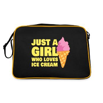 Juste une fille qui aime la crème glacée drôle de crème glacée - Sac Retro - noir/or - Dos