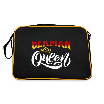 German Queen Germany German Flag - Retro Tasche - Schwarz/Gold - Hinten