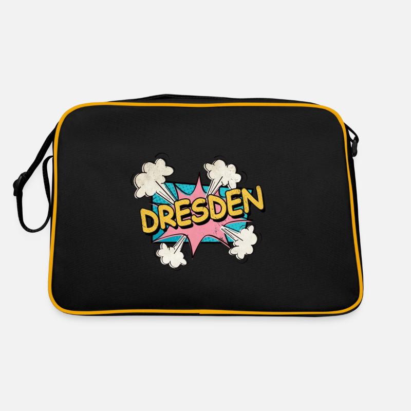 Dresden Germany City Font Pop Art Comic Retro Bag