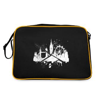 Londres Angleterre UK City Skyline Grunge Splash - Sac Retro - noir/or - Dos
