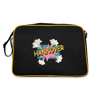 Hannover Germany City Font Pop Art Comic - Retro Bag - black/gold - Back