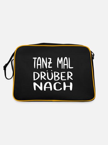 Tanzen Spruch - Retro Tasche - Schwarz/Gold - Hinten