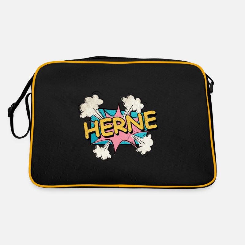 Herne Deutschland Stadt Schrift Pop Art Comic Retro Tasche