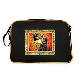Moyen Age Château Sorcière Heure Halloween Horreur - Sac Retro - noir/or - Dos