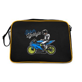 Motorcycle Lifestyle / Motorrad / Motorräder biker - Retro Tasche - Schwarz/Gold - Hinten