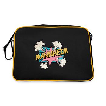 Mannheim Deutschland Stadt Schrift Pop Art Comic - Retro Tasche - Schwarz/Gold - Hinten