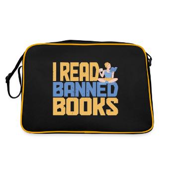 Je lis des livres interdits 58 - Sac Retro - noir/or - Dos