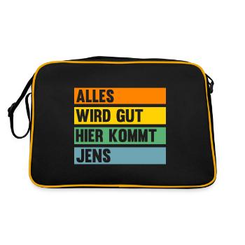 Jens - Retro Tasche - Schwarz/Gold - Hinten