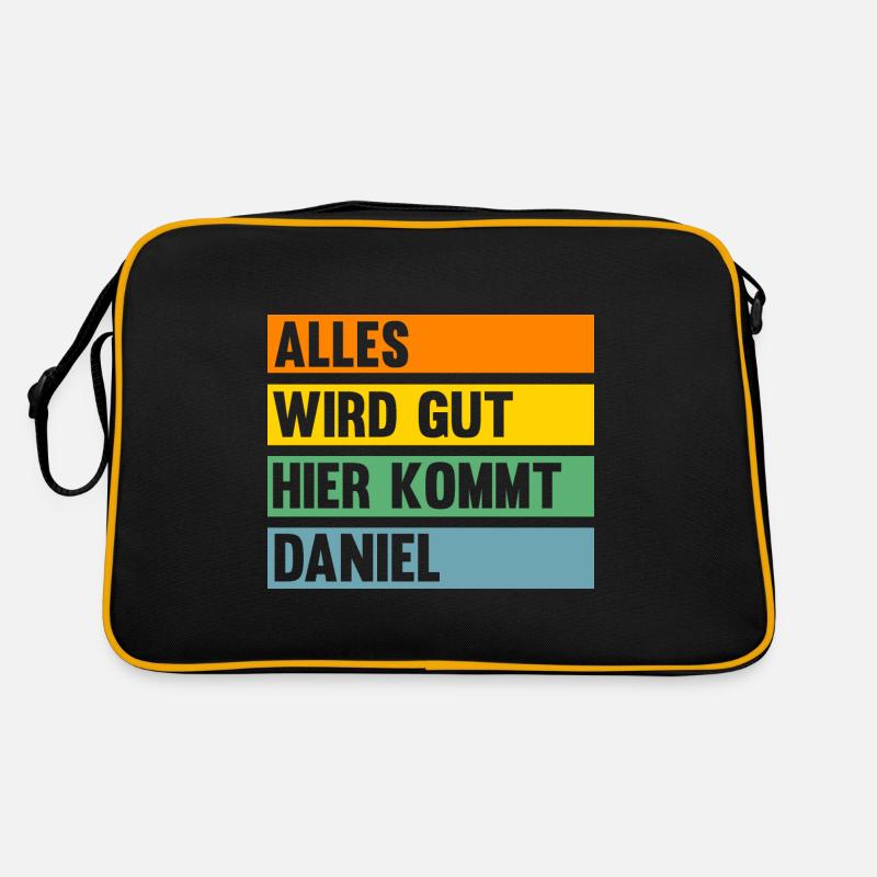 Daniel - Retro Tasche - Schwarz/Gold