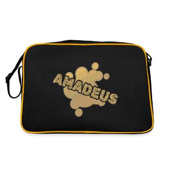 Geschenk für Amadeus - Retro Tasche - Schwarz/Gold - Hinten