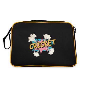 Cricket Pop Art Cartoon Comic Font Sports - Retro Bag - black/gold - Back
