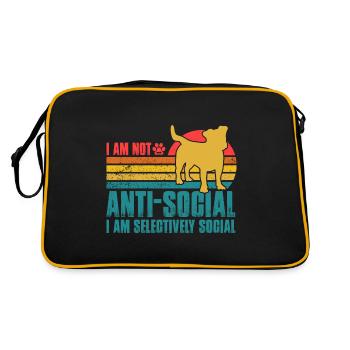 I am not anti-social I am selectively Jack Russell - Retro Bag - black/gold - Back