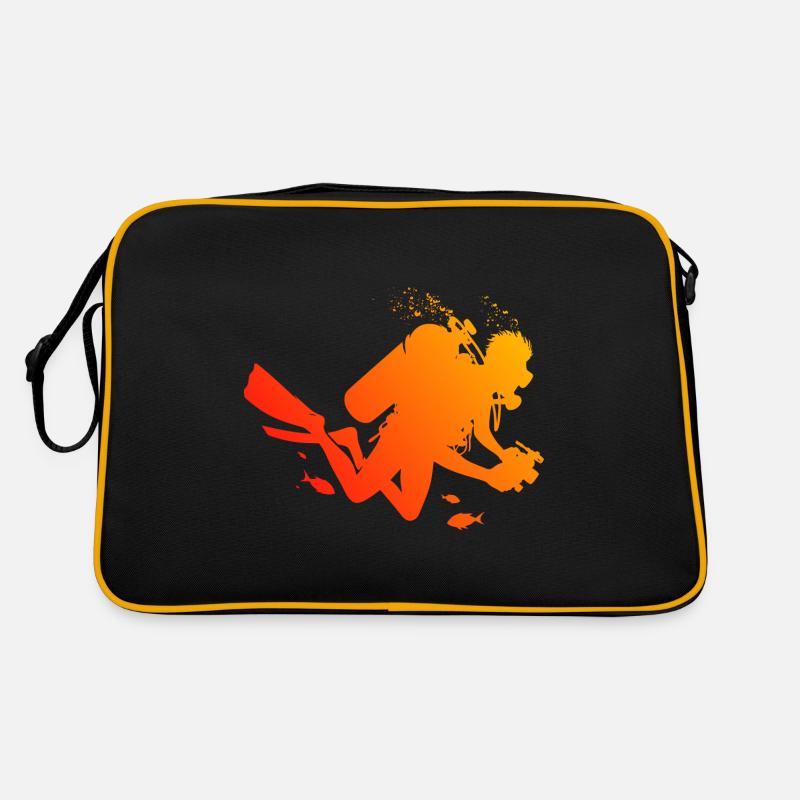 Plongeur Plongée sous-marine Plongeur Hommes - Sac Retro - noir/or