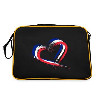 Drapeau coeur couleurs drapeau bannière france - Sac Retro - noir/or - Dos
