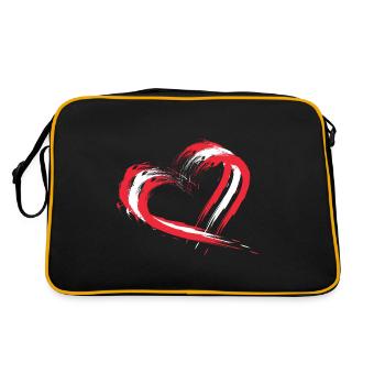 Herz Bürste Flagge Österreichs Farben Vektor - Retro Tasche - Schwarz/Gold - Hinten