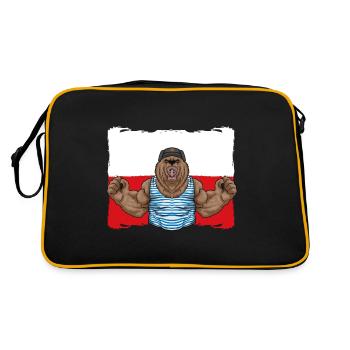 Poland Flag Polska Polski Polish Bear - Retro Bag - black/gold - Back