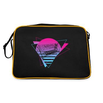 Modular Synthesizer Analog Vaporwave Techno Cat - Retro Bag - black/gold - Back