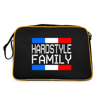 Hardstyle Familie Frankreich - Retro Tasche - Schwarz/Gold - Hinten