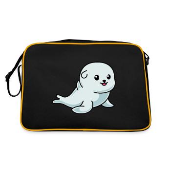 Seal Animal Comic - Retro Bag - black/gold - Back