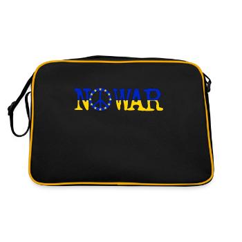 NO WAR IN EUROPE | Gegen EU-Krieg Friedensbewegung - Retro Tasche - Schwarz/Gold - Hinten