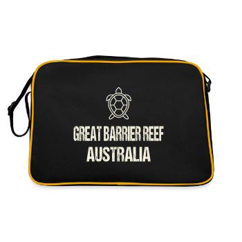 THE GREAT BARIER REEF - AUSTRALIA - Retro Tasche - Schwarz/Gold - Hinten