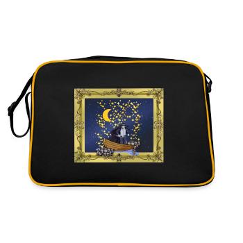Starry Sky Fantasy Warrior Mystically Magical - Retro Bag - black/gold - Back