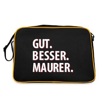 Gut Besser Maurer - Retro Tasche - Schwarz/Gold - Hinten