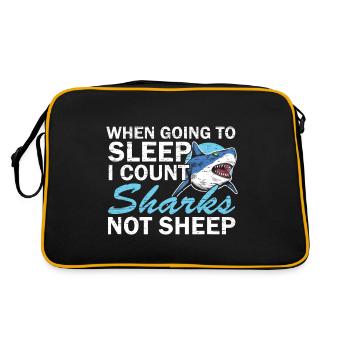 Quand je m’endors, je compte les requins, pas Sha - Sac Retro - noir/or - Dos