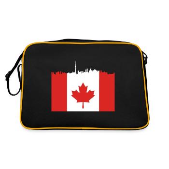 Skyline Maple Leaf kanadisch Geschenk - Retro Tasche - Schwarz/Gold - Hinten