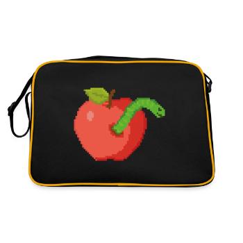 Retro Pixel There is the worm Dirn - Retro Bag - black/gold - Back